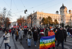 Demozug-Waffen-nieder